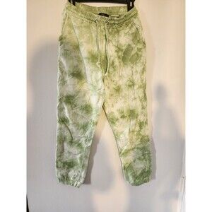 Missguided Women Jogger Pants Size 10 Yellow Blue Tie Dye 100% Cotton Y2K